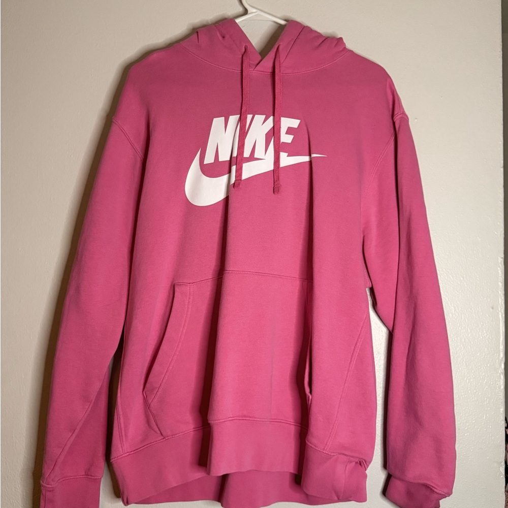 Nike Men's Hoodie in Pink and White